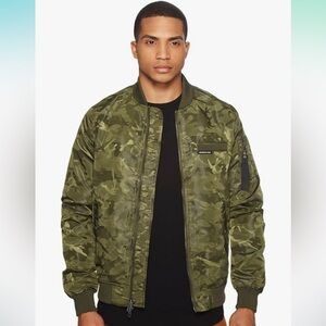 Members Only Olive Camo Ma-1 Bomber Jacket Size S